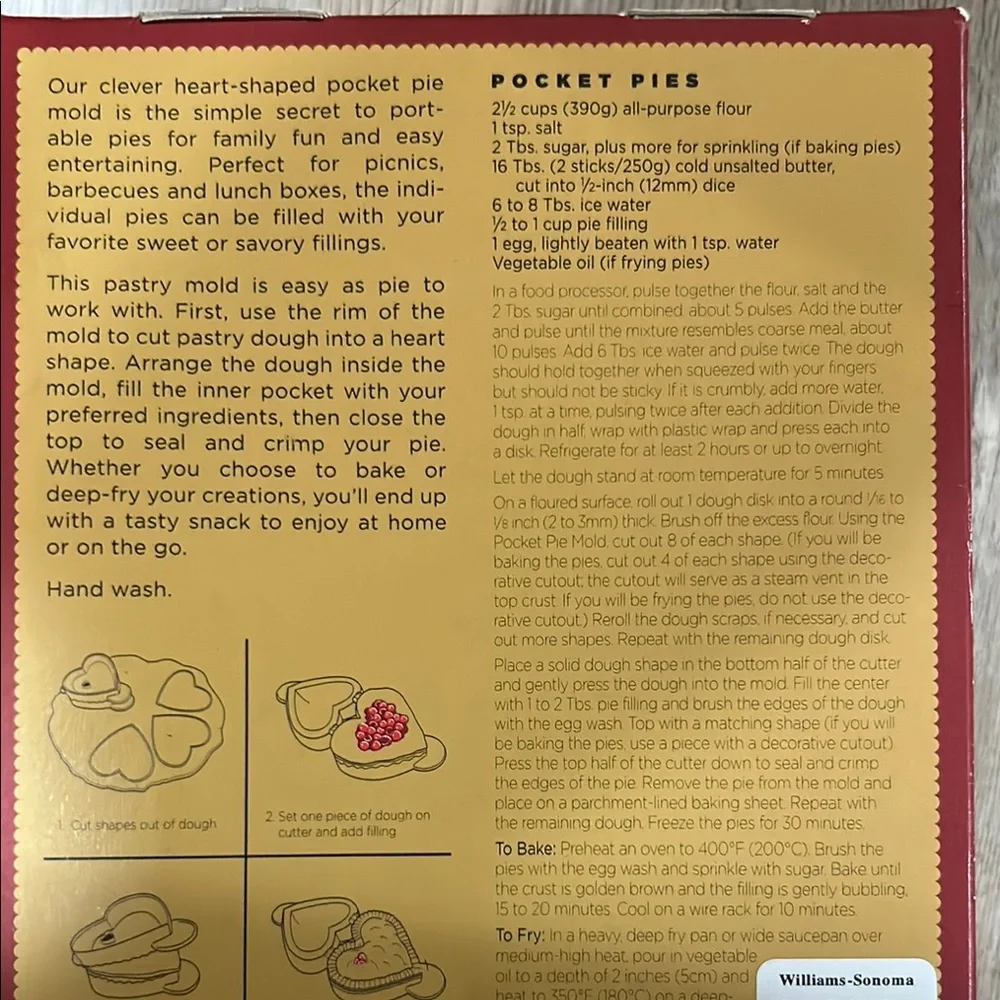 Williams-Sonoma Heart-Shaped Pocket Pie Mold